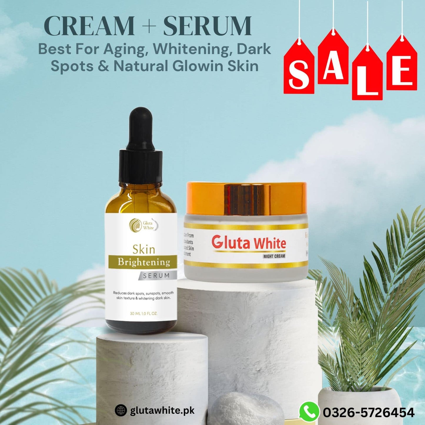 gluta white night cream with serum