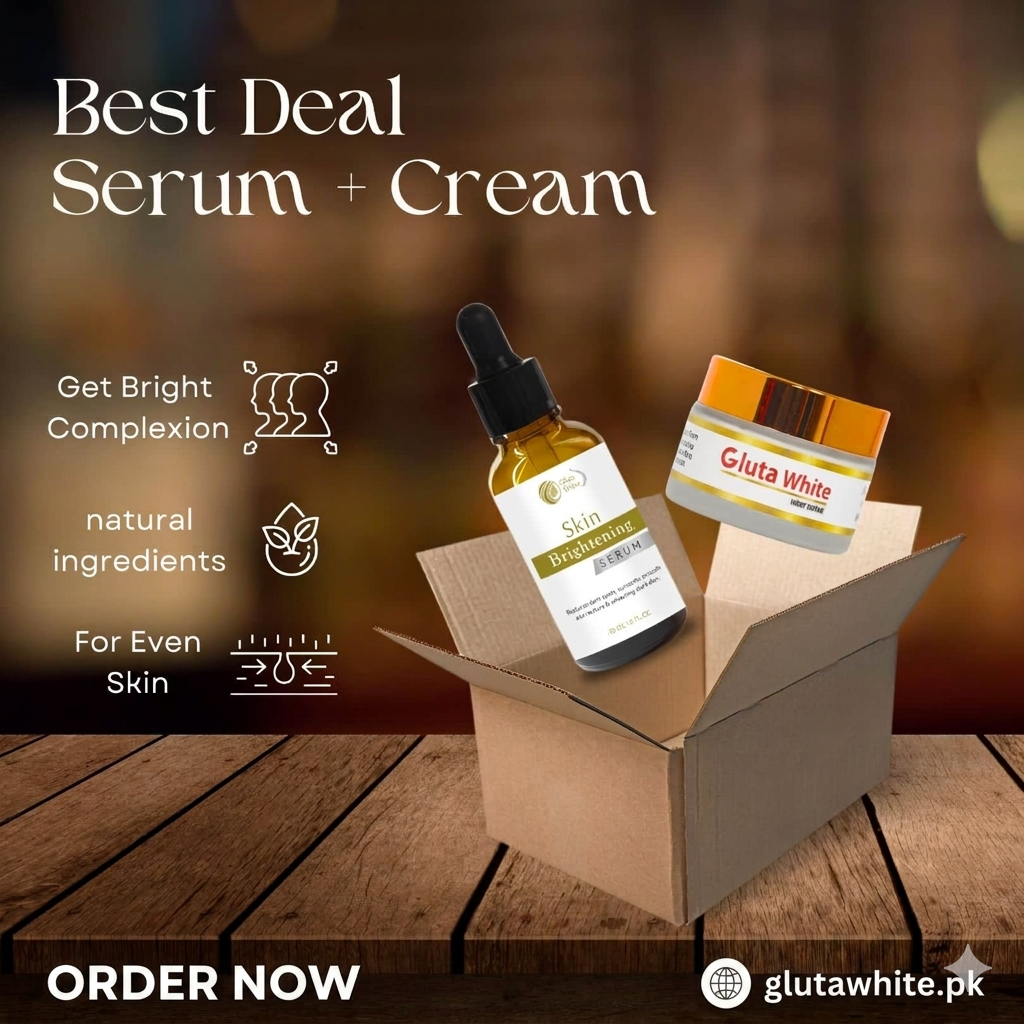 Gluta White Cream & Whitening Serum Set