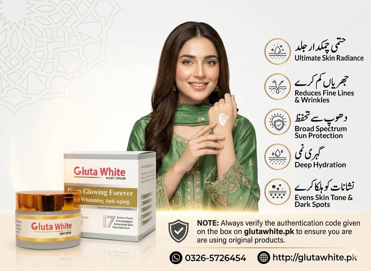 Gluta white cream for skin brightening original with Verification code