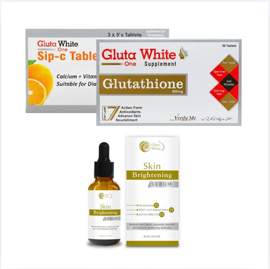 Gluta white tablets with serum complete whitening bundle 