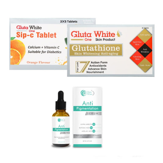 gluta white tablets and anti pigmentation serum