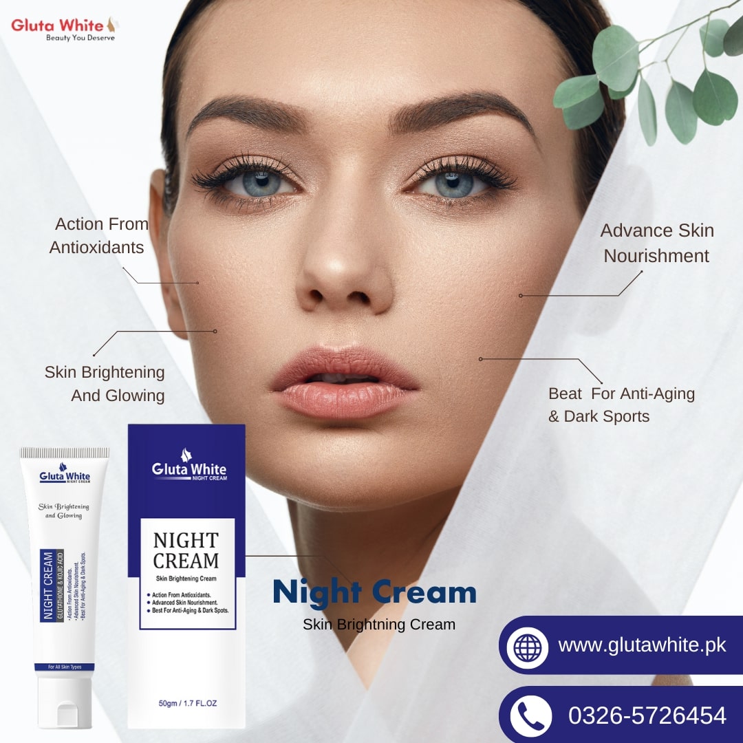 gluta white night cream tube for whitening