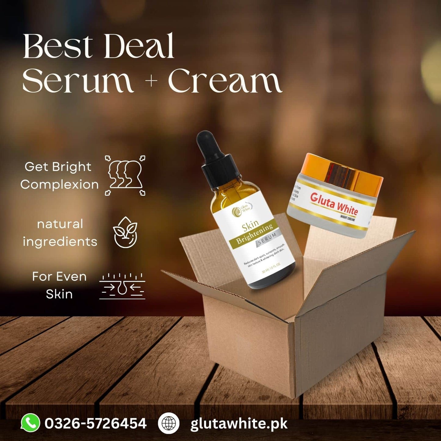 gluta white cream and serum
