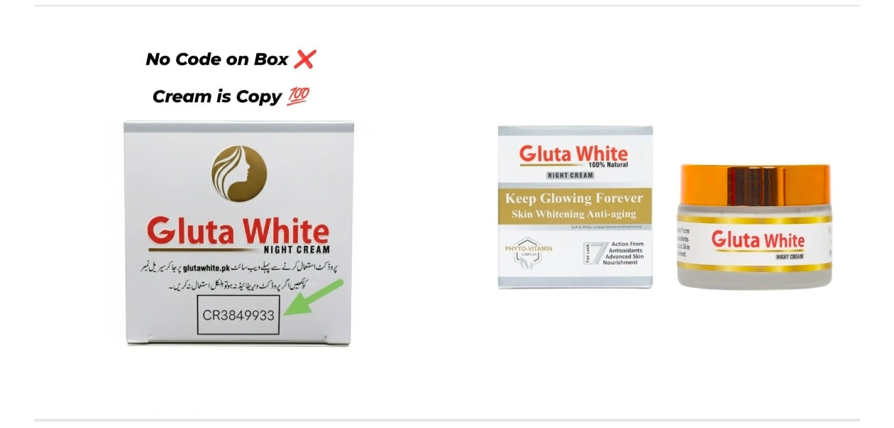 original and fake gluta white cream identification