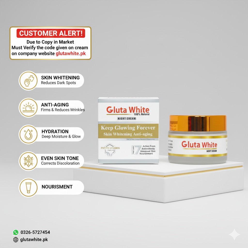 Gluta white Cream original with Verification Code 